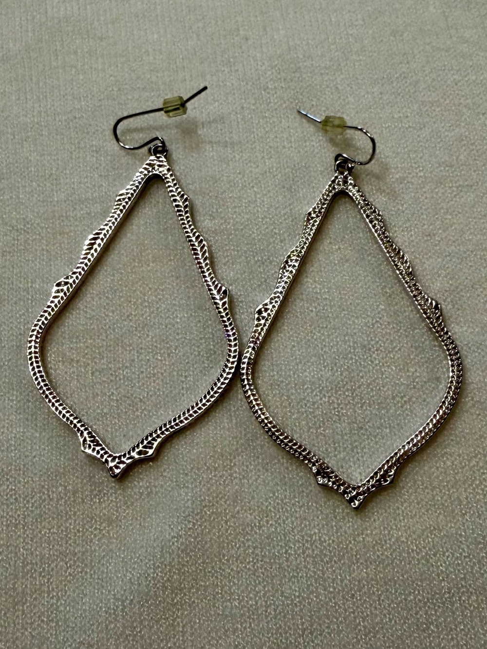 Kendra Scott Silver-Tone Textured Sophee Teardrop Dangle Earrings